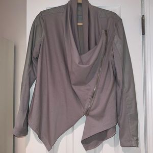 Gray Mixed Leather Jacket